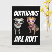 FUNNY DOG BIRTHDAY CARDS, RUFF KAART (Gele Bloem)