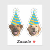Funny Dog Birthday Sticker – Aangepast gezicht & l (Vel)