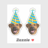 Funny Dog Birthday Sticker – Aangepast gezicht & l (Vel)