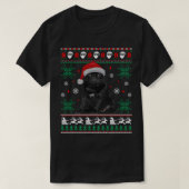 Funny Dog Black Pug Ugly KerstSweater T-shirt (Design voorkant)