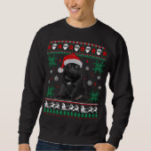 Funny Dog Black Pug Ugly KerstSweater Trui (Voorkant)