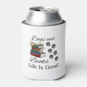 Funny Dog Book Life Is Good Pet Lover Book Reader Blikjeskoeler (Blikje Voorkant)