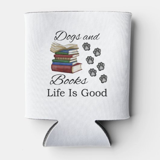 Funny Dog Book Life Is Good Pet Lover Book Reader Blikjeskoeler (Voorkant)