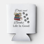 Funny Dog Book Life Is Good Pet Lover Book Reader Blikjeskoeler (Achterkant)