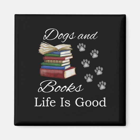 Funny Dog Book Life Is Good Pet Lover Book Reader Magneet (Voorkant)