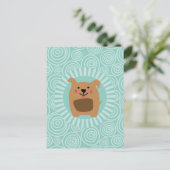 Funny Dog Briefkaart - Cute Puppy Turquoise (Staand voorkant)