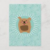 Funny Dog Briefkaart - Cute Puppy Turquoise (Voorkant)