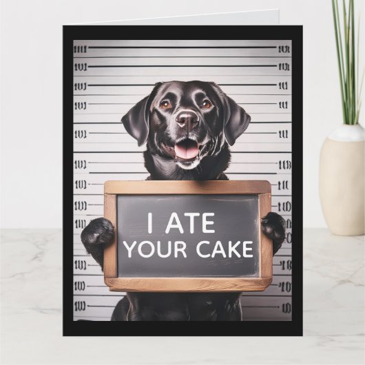 FUNNY DOG BRTHDAY MUGSHOT GREETING CARD KAART (Voorkant)