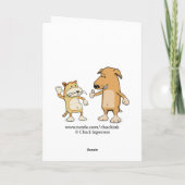 Funny Dog Business in Yard Birthday Kaart (Achterkant)