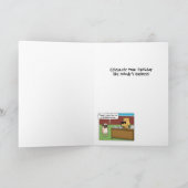 Funny Dog Business in Yard Birthday Kaart (Binnen)