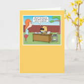 Funny Dog Business in Yard Birthday Kaart (Gele Bloem)