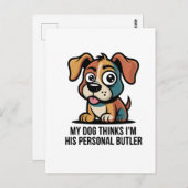 Funny Dog Butler Cartoon Quote Briefkaart (Voorkant / Achterkant)