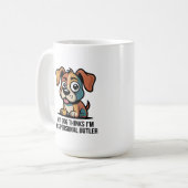 Funny Dog Butler Cartoon Quote Koffiemok (Voorkant links)
