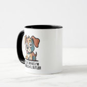Funny Dog Butler Cartoon Quote Mok (Voorkant links)
