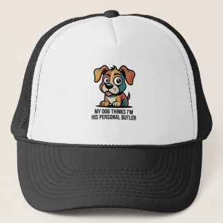 Funny Dog Butler Cartoon Quote Trucker Pet