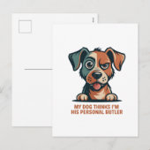 Funny Dog Butler Quote Illustration Feestdagenkaart (Voorkant / Achterkant)