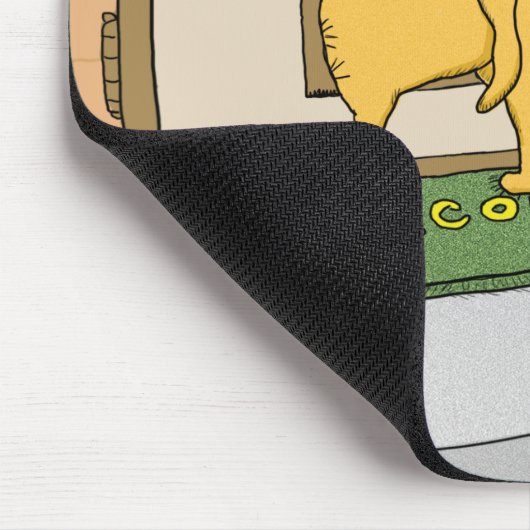 Funny Dog Butt in Doggy door Mousepad Muismat (Hoek)