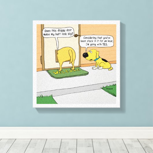 Funny Dog Butt in Doggy-klep Canvas (Insitu (Houten vloer))