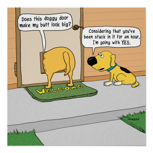 Funny Dog Butt in Doggy-Poster Poster (Voorkant)