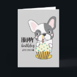 Funny Dog Cartoon Cupcake Candle Happy Birthday Kaart<br><div class="desc">Cute Modern White Dog Cartoon Colorful Cupcake Candle Happy Birthday Card</div>