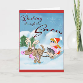 Funny Dog Cartoon Kerstmis Kaart