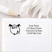 Funny dog cartoon retour adreslabels etiket (Insitu)