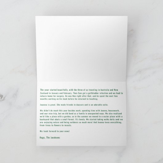 Funny Dog Cat 3 foto's Minimalistisch Elegant Gold Kaart (Binnen)