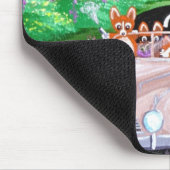 Funny Dog Cat Art Corgi Cop Police Car Creationart Muismat (Hoek)