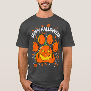 Funny Dog Cat Paw Pumpkin Halloween Costume for Wo T-shirt