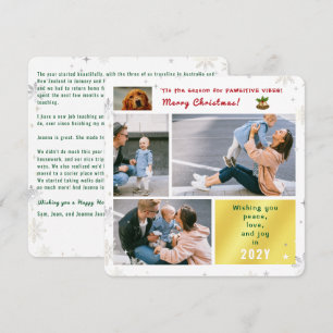 Funny Dog Cat Peace Love Joy 4 Foto's Collage Scha Feestdagenkaart