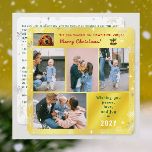 Funny Dog Cat Peace Love Joy 5 Foto's Schattige Go Feestdagenkaart