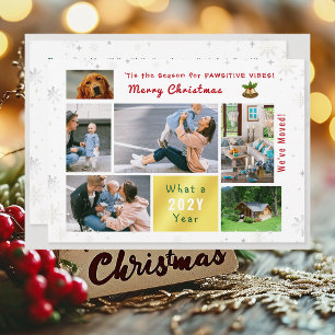 Funny Dog Cat We hebben nieuwe huis verplaatst 6 f Feestdagenkaart