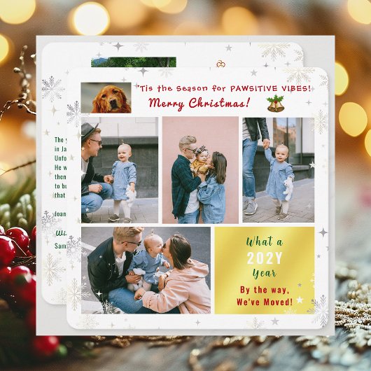 Funny Dog Cat We hebben nieuwe huis verplaatst 6 f Feestdagenkaart