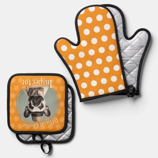 Funny Dog Cheese Inspector Ovenwant & Pannenlap Set (Voorkant / Achterkant)