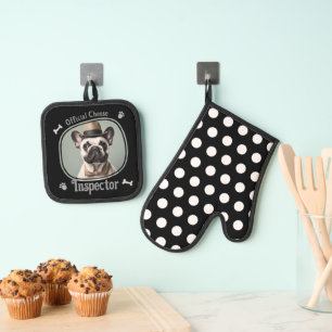 Funny Dog Cheese Inspector Ovenwant & Pannenlap Set