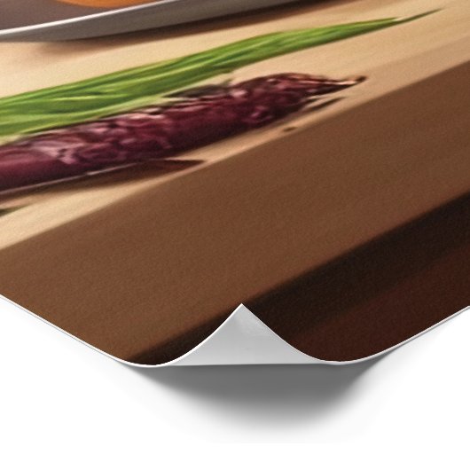 Funny Dog Chef Koken Voedsel Schattige Huisdier Poster (Hoek)