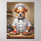 Funny Dog Chef Koken Voedsel Schattige Huisdier Poster (Voorkant)