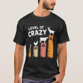 Funny Dog Chicken Koe en geitenniveau van Crazy Wo T-shirt (Voorkant)