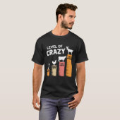 Funny Dog Chicken Koe en geitenniveau van Crazy Wo T-shirt (Voorkant volledig)