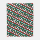 Funny Dog Choir Bark! Xmas Carol Pun Cartoon Fleece Deken (Voorkant)