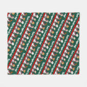 Funny Dog Choir Bark! Xmas Carol Pun Cartoon Fleece Deken (Voorkant (Horizontaal))