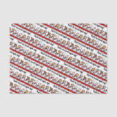 Funny Dog Choir Bark! Xmas Carol Pun Cartoon Tissuepapier (Voorkant)