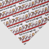 Funny Dog Choir Bark! Xmas Carol Pun Cartoon Tissuepapier (Detail)