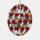 Funny Dog Choir Christmas Carol Singers Cartoon Keramisch Ornament (Rechts)
