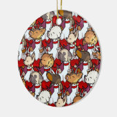 Funny Dog Choir Christmas Carol Singers Cartoon Keramisch Ornament (Links)
