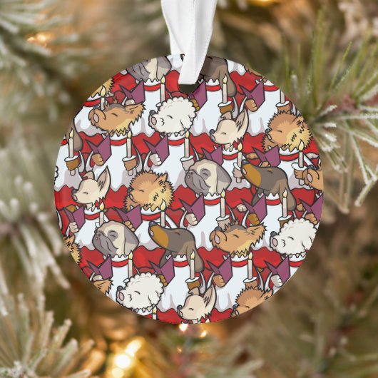 Funny Dog Choir Christmas Carol Singers Cartoon Ornament (Boom)