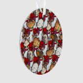 Funny Dog Choir Christmas Carol Singers Cartoon Ornament (voorkant)