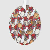 Funny Dog Choir Christmas Carol Singers Cartoon Ornament (voorkant)