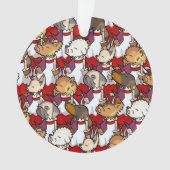 Funny Dog Choir Christmas Carol Singers Cartoon Ornament (voorkant)