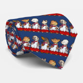 Funny Dog Choir Christmas Carol Singers Cartoon Stropdas (Opgerold)